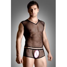 Чоловічий комплект білизни SoftLine - Net set, shirt and thong, XL (black): Для кого Для мужчин