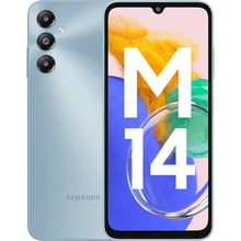 Смартфон Samsung Galaxy M14 4/64Gb Arctic Blue M145F: Дисплей 6.6" PLS LCD (1080 x 2408) / 400 ppi / Corning Gorilla Glass 5