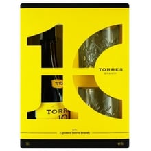 Бренди Torres 10 Gran Reserva 38% 0.7л + 2 стакана (сувенирный набор) (DDSAT1A020): Объем, л 0.7