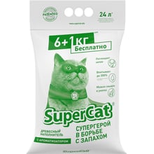 Наполнитель древесный SuperCat С ароматизатором, 6+1 кг (3552): Вид Древесный