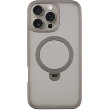 Чехол для iPhone Mobile Case Metal Buttons with MagSafe HQ Ring Grey for iPhone 16 Pro: Цвет серый