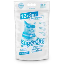 Наполнитель туалетов SuperCat для котов стандарт впитывающий 15 кг (50 л)