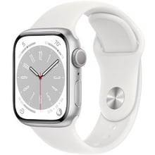 Apple Watch Series 8 41mm GPS Silver Aluminum Case with White Sport Band (MP6K3) UA