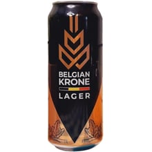 Пиво світле Belgian Krone Lager з/б 5.4% 0.5л (PLK5411616007782): Об'єм, л 0.5