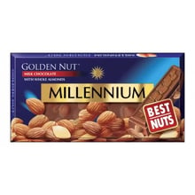 Шоколад Millennium Golden Nut молочний з цілісним мигдалем 100 г (4820005194124): Вага, г 100