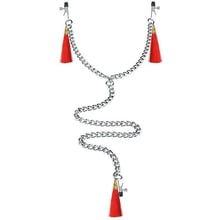 Зажимы для сосков и клитора LoveToy Bondage Fetish Nipple Clit Tassel Clamp With Chain Red: Производитель LOVETOY