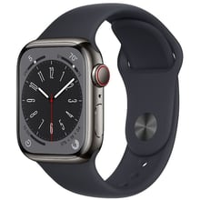 Apple Watch Series 8 41mm GPS+LTE Graphite Stainless Steel Case with Midnight Sport Band (MNJJ3)