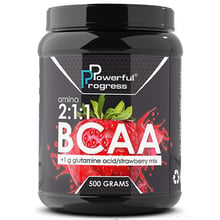 Амінокислота для спорту Powerful Progress BCAA 2: 1: 1 + Glutamine 500 g / 50 servings / Strawberry: Тип BCAA