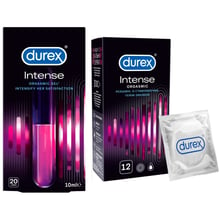 Акционный набор для влюбленных Durex Презервативы латексные со смазкой Intense Orgasmic № 12 + Интимный гель-смазка, INTENSE ORGASMIC 10 ml: Для кого Для пары