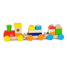 Дерев'яний поїзд Viga Toys Кольорові кубики (51610): Тип кубики