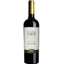 Вино Casa Verde Rezerva Carmenere, червоне сухе, 0.75л 13% (DIS7808765712946): Країна виробник Чилі