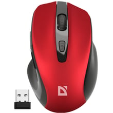 Мишка Defender Prime MB-053 Silent Wireless Red (52052): інтерфейс підключення Wireless, USB