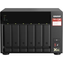 Сетевой накопитель (NAS) QNAP 6BAY 8GB TS-673A-8G: Слоты для дисков 6 x 2,5" или 3,5" HDD/SSD с интерфейсом SATA II или SATA III до 108 ТБ