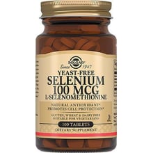 Solgar Selenium, Yeast-Free, Солгар Селен, бездріжджовий 100 mcg, 100 таблеток