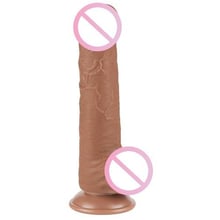 Фалоімітатор LoveToy Sliding-Skin Dual Layer Dong 8" Brown: Призначення Вагинальные