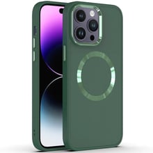 Чехол для iPhone TPU Case Bonbon Metal Style with MagSafe Pine Green for iPhone 16 Pro: Цвет зеленый