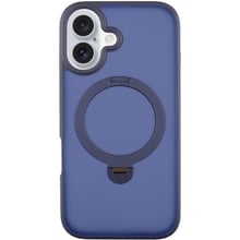 Чехол для iPhone Mobile Case Metal Buttons with MagSafe HQ Ring Dark Blue for iPhone 16: Цвет синий