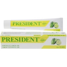 President Junior Toothpaste Lime Зубная паста 6+ 50 ml: Назначение Очищение, Комплексная защита