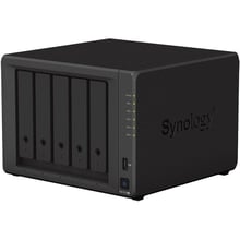 Мережевий накопичувач (NAS) Synology DS1522+: Слоти для дисків 5 x 2,5" или 3,5" HDD/SSD с интерфейсом SATA, 2 твердотельных накопителя SSD NVMe M.2 2280