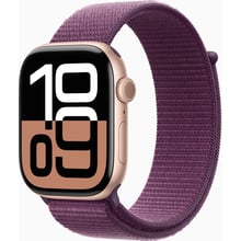 Apple Watch Series 10 46mm GPS Rose Gold Aluminium Case with Plum Sport Loop (MWWV3) UA: Размер 46mm