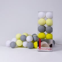 Гірлянда Cotton ball lights на 50 куль 7,5м, Yellow Stone: Тип Бавовняні кульки