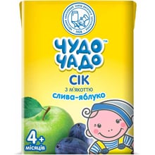 Чудо-Чадо сік зливу-яблуко з м'якоттю і цукром вітамін С 200 мл: Тип Соки
