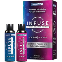 Збудливі гелі для пар Swiss Navy Infuse Arousal Gels for Couples 2 х 59 мл: Виробник Swiss Navy