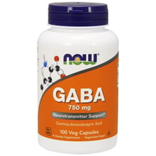 NOW Foods GABA 750 mg 100 veg caps