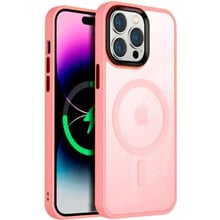 Чехол для iPhone Mobile Case TPU+PC Metal Buttons with MagSafe Colorful Pink for iPhone 16 Pro: Цвет розовый