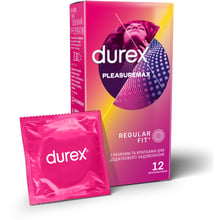 Презервативи латексні зі змазкою Durex №12 Pleasuremax з рельєфними ребрами та пухирцями: Тип Для натуральних відчуттів