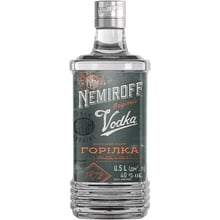 Горілка Nemiroff 40% 0,5 л (NMF4820181420611): Об'єм, л 0.5