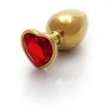 Металевий анальний затор Ouch! Heart Gem Gold - Ruby Red, М: Для кого Унисекс