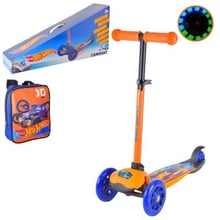 Самокат A-Toys Hot Wheels, PU, LED, складной (LS2212): Количество колес 3