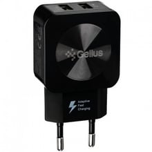 Зарядний пристрій Gelius USB Wall Charger 2xUSB Ultra Prime 2.1A Black (GU-HC02): Кабель в комплекті Відсутнє