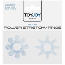 Набір з 2 шт кілець на пеніс Toy Joy - Power Stretchy Rings 2pcs Blue (10459-BLUE): Виробник Toy Joy