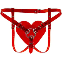 Трусики Серце для страпону Feral Feelings - Hearts Strap-on Belt Red Trasparent: undefined undefined