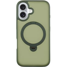 Чехол для iPhone Mobile Case Metal Buttons with MagSafe HQ Ring Green for iPhone 16: Цвет зеленый