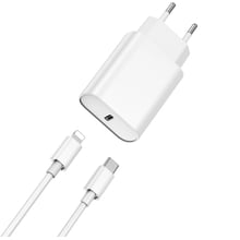 Зарядний пристрій WIWU USB-C Wall Charger Wi-U001 20W White with Cable USB-C to Lightning: Особливості Быстрая зарядка, USB-C