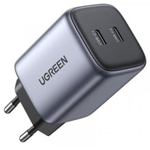 Зарядное устройство Ugreen Wall Charger 2хUSB-C 25W+20W PD CD294 GaN 45W Gray (90573): Особенности Power Delivery (PD), USB-C