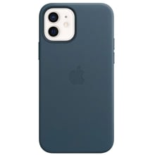 Чехол для iPhone Apple Leather Case with MagSafe Baltic Blue (MHKE3) for iPhone 12/iPhone 12 Pro