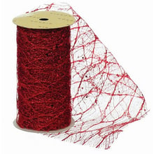 Лента декоративная Jumi 11.3 см с красным узором 5 м органза (5900410379992)