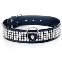 Нашийник із кристалами Fetish Boss Series - Collar with crystals Silver (BS3300101): Виробник Fetish Boss Series