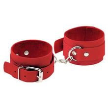 Наручники Leather Standart Hand Cuffs, Red: Виробник sLash