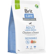 Сухий корм Brit Care Dog Sustainable Adult Large Breed для собак вагою від 25кг 3кг (8595602558759): Тип Сухой корм