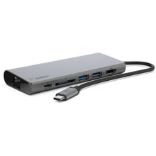 Адаптер Belkin Adapter USB-C to USB-C+RJ45+SD+HDMI+2xUSB Space Grey (F4U092BTSGY): Цвет серый