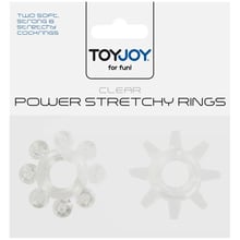 Набір із 2 шт кілець на пеніс Toy Joy - Power stretchy Rings Clear (10459-CLEAR): Виробник Toy Joy