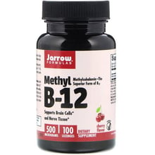 Jarrow Formulas Methyl B-12 500 mcg 100 Lozenges Cherry Flavor Вітамін В12, зі смаком вишні: Тип вітамін B