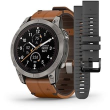 Смарт-часы Garmin Fenix 7 Pro Sapphire Solar Titanium with Chestnut Leather Band (010-02777-30): Дисплей 1.3 " (260х260)