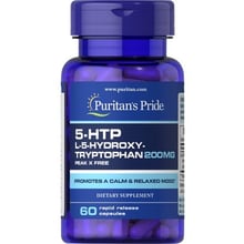 Puritan's Pride 5-HTP 200 mg (Griffonia Simplicifolia) 60 caps 5-гідрокситриптофан швидкого вивільнення: Форма випуску капсули