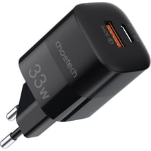 Зарядное устройство Choetech Wall Charger USB+USB-C GaN 33W Black (PD5006): Особенности Быстрая зарядка, Power Delivery (PD), USB-C